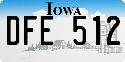 IA license plate DFE512
