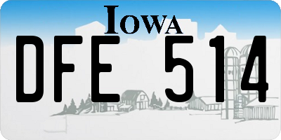 IA license plate DFE514