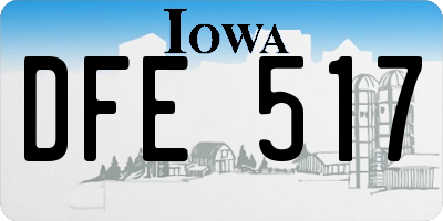 IA license plate DFE517