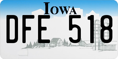 IA license plate DFE518