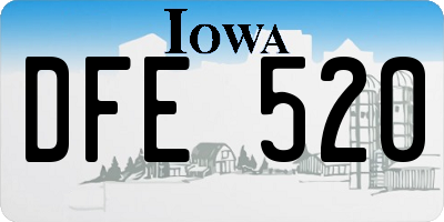 IA license plate DFE520