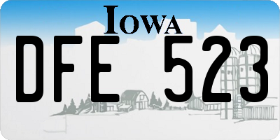IA license plate DFE523