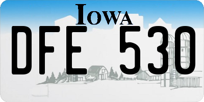 IA license plate DFE530