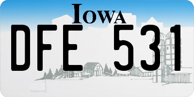 IA license plate DFE531