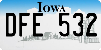 IA license plate DFE532