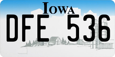IA license plate DFE536