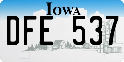 IA license plate DFE537