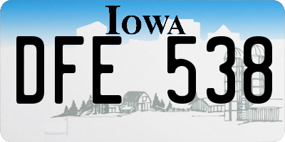 IA license plate DFE538