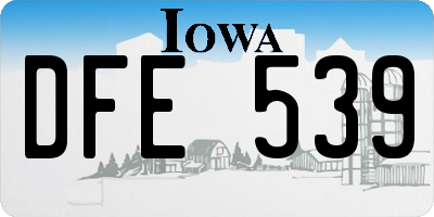 IA license plate DFE539