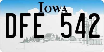 IA license plate DFE542
