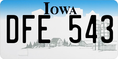 IA license plate DFE543
