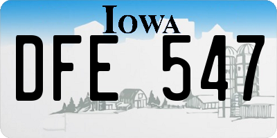 IA license plate DFE547