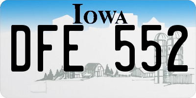 IA license plate DFE552