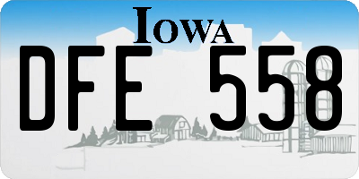 IA license plate DFE558