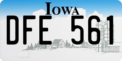 IA license plate DFE561