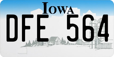 IA license plate DFE564