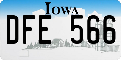 IA license plate DFE566
