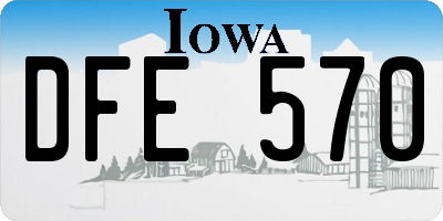 IA license plate DFE570