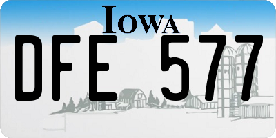 IA license plate DFE577