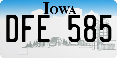 IA license plate DFE585