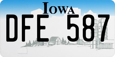 IA license plate DFE587
