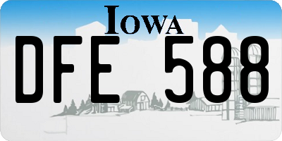 IA license plate DFE588