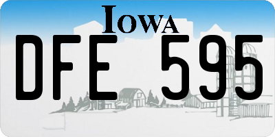 IA license plate DFE595