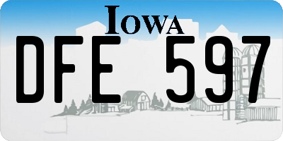 IA license plate DFE597