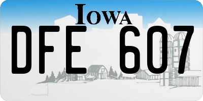 IA license plate DFE607
