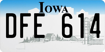 IA license plate DFE614
