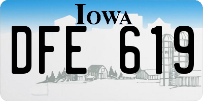 IA license plate DFE619