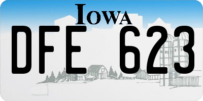 IA license plate DFE623