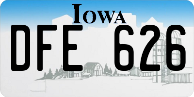 IA license plate DFE626