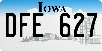 IA license plate DFE627