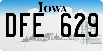IA license plate DFE629