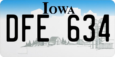 IA license plate DFE634