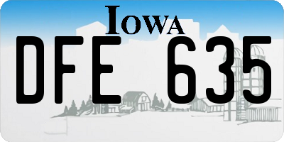 IA license plate DFE635