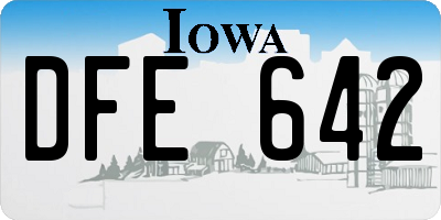 IA license plate DFE642