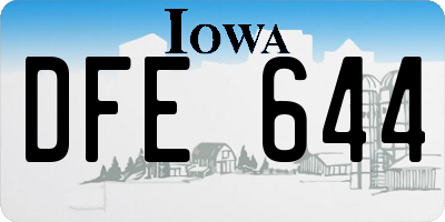 IA license plate DFE644