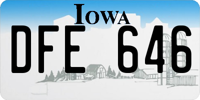 IA license plate DFE646