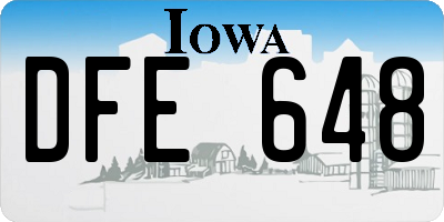 IA license plate DFE648