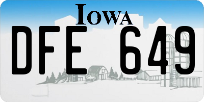 IA license plate DFE649