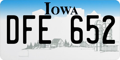 IA license plate DFE652