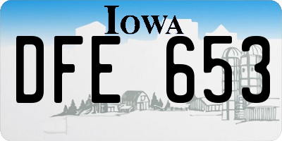 IA license plate DFE653