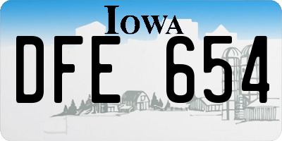 IA license plate DFE654