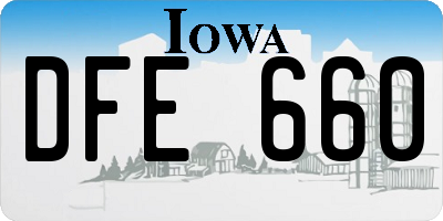 IA license plate DFE660