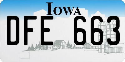 IA license plate DFE663