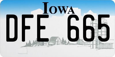 IA license plate DFE665