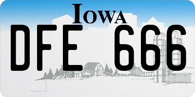 IA license plate DFE666