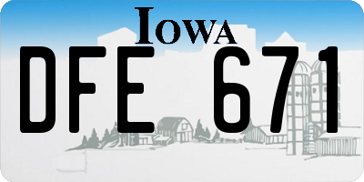 IA license plate DFE671
